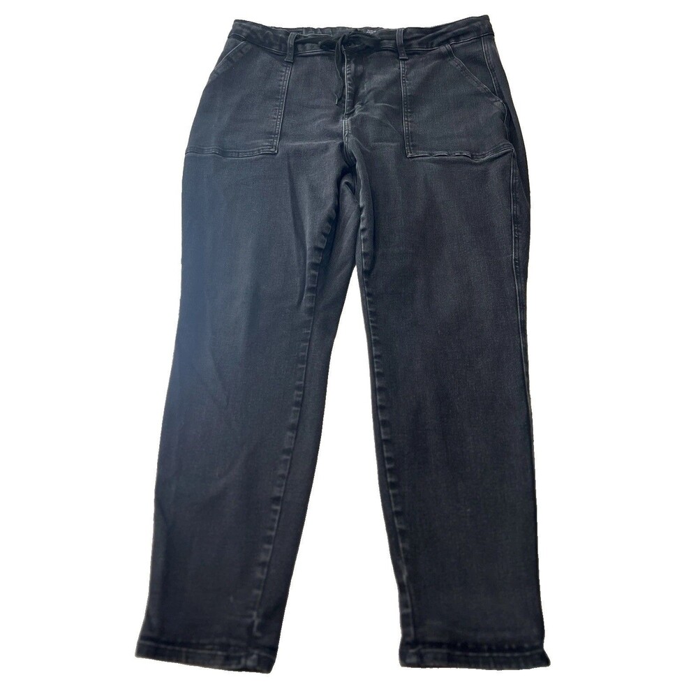 Judy Blue Jeans Womens 20W Black High Rise Denim Jogger Drawstrings Stretch